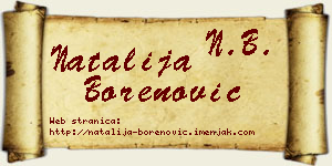 Natalija Borenović vizit kartica